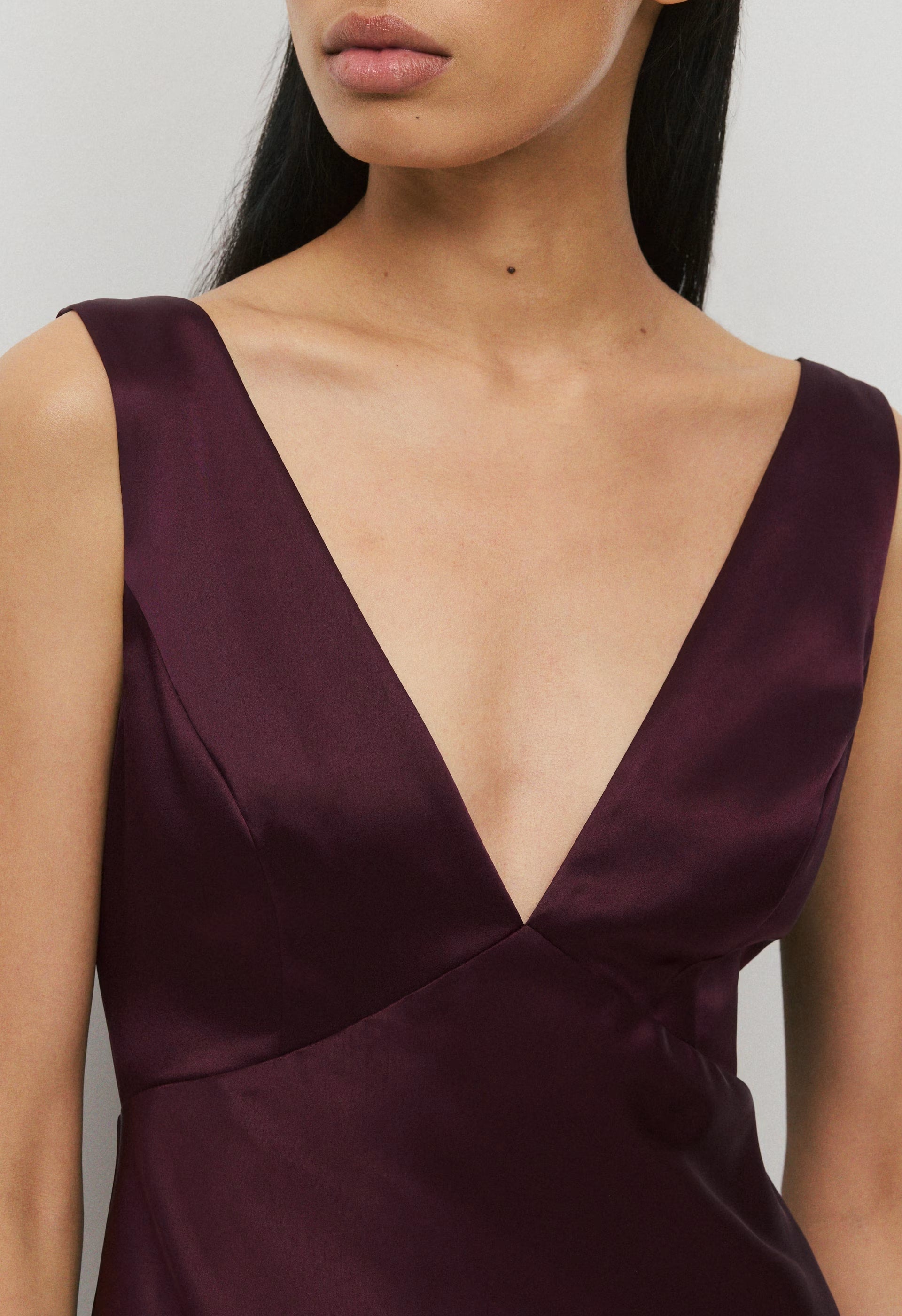 Matinee Satin Dress - GALA PLUM