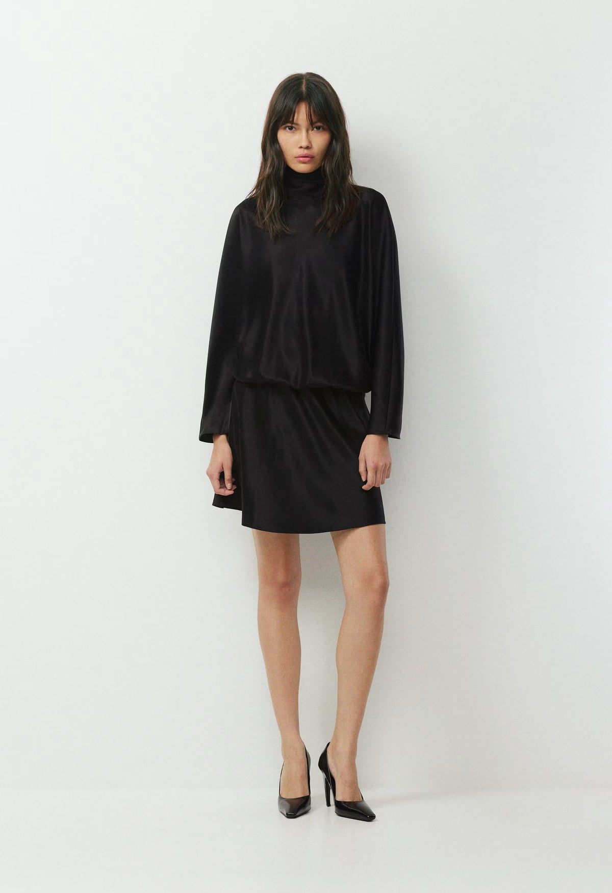 Purview Satin Dress - BLACK