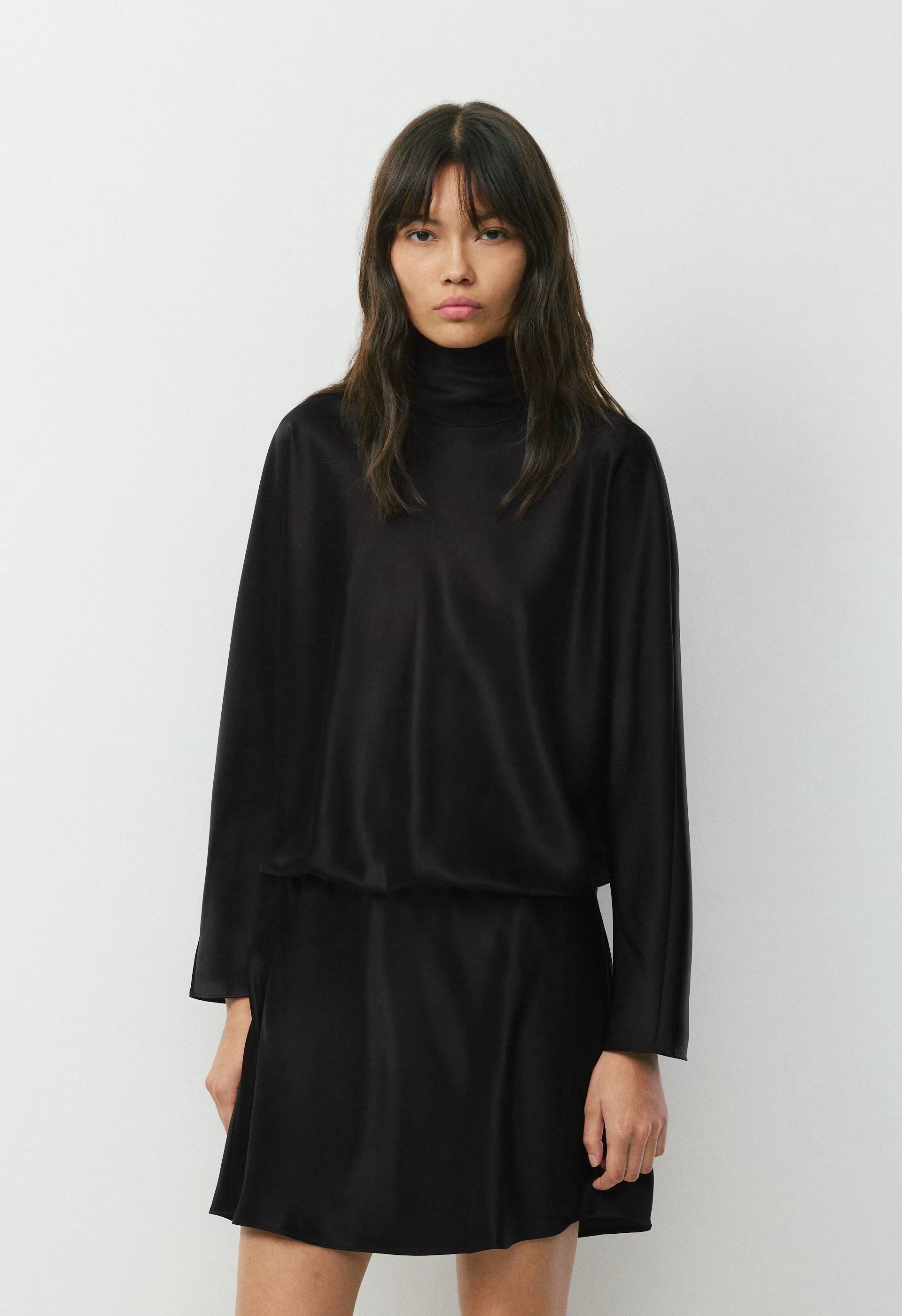 Purview Satin Dress - BLACK