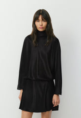 Purview Satin Dress - BLACK