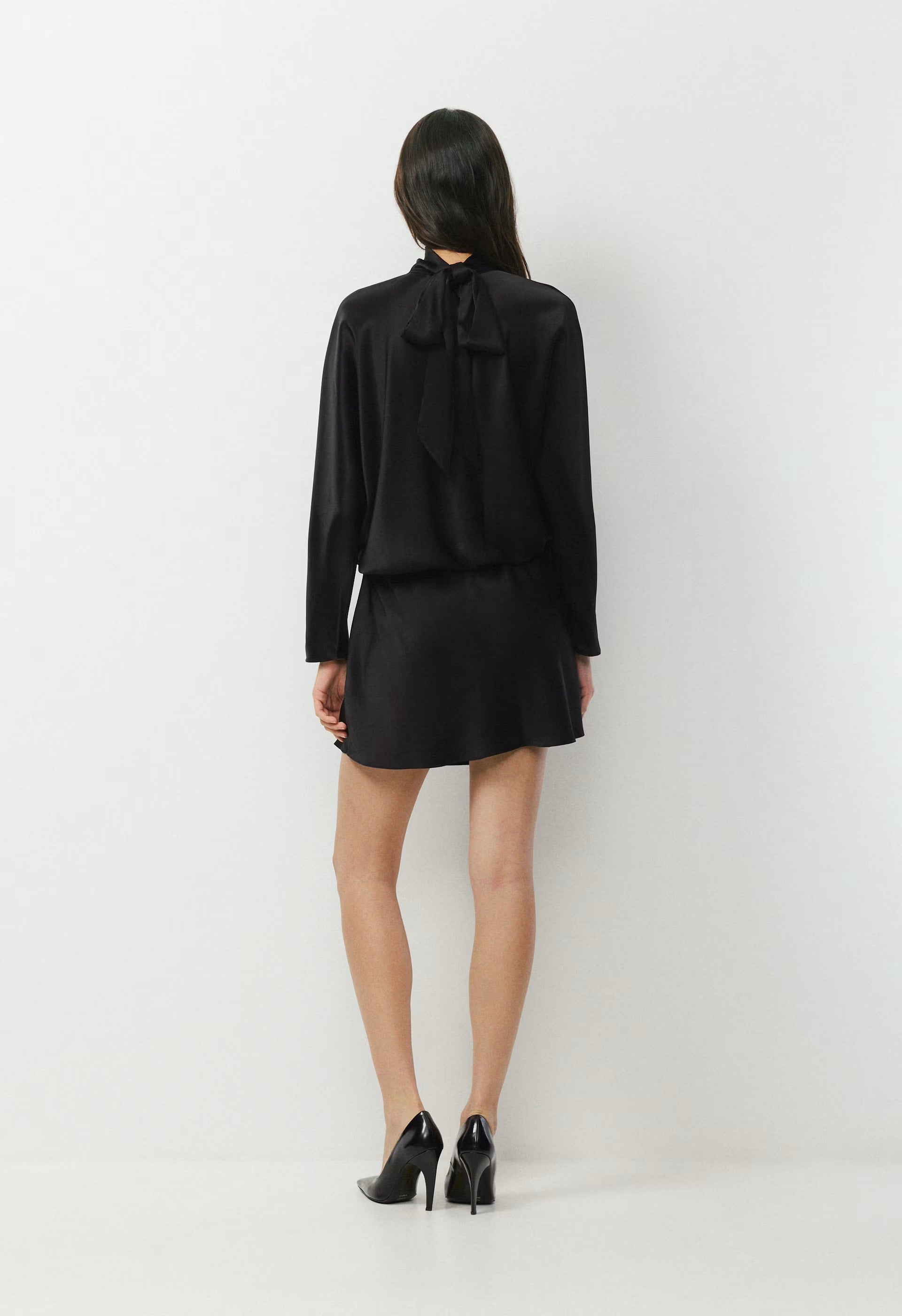 Purview Satin Dress - BLACK