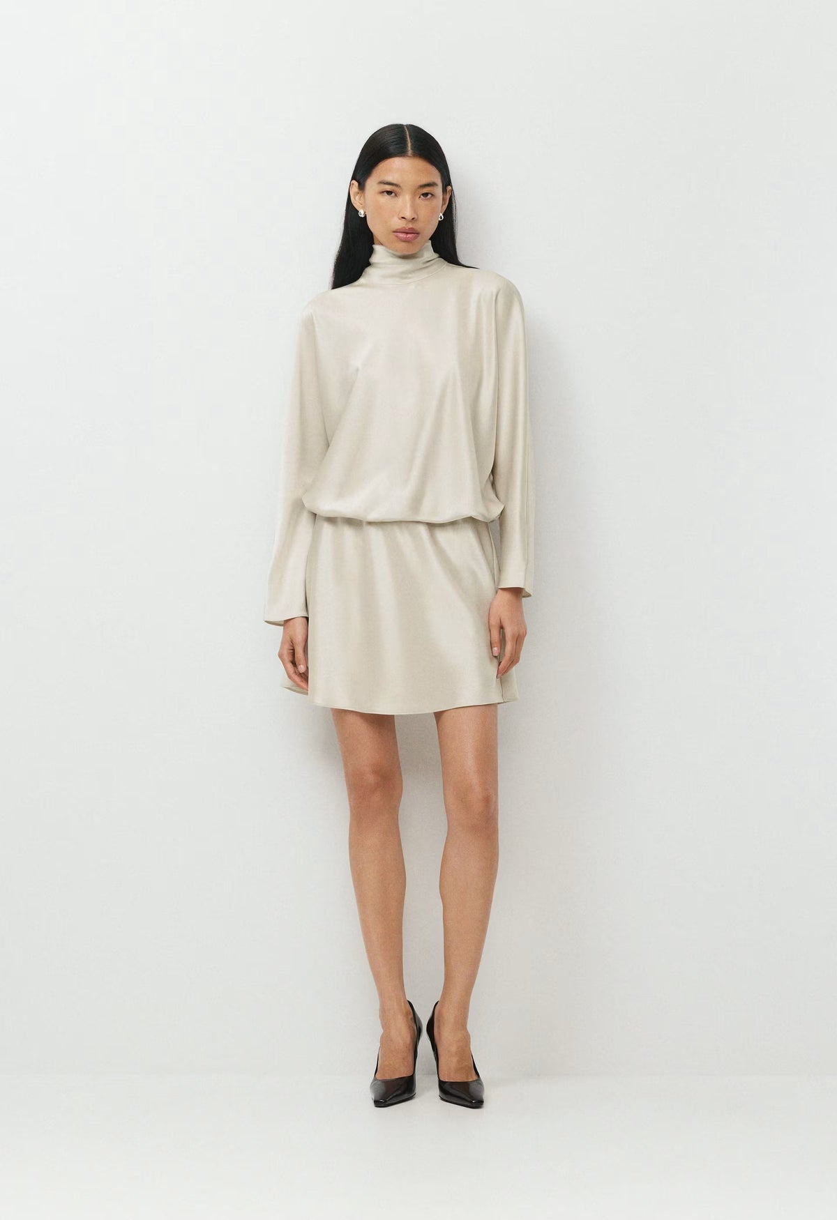 Purview Satin Dress - MATTE PEARL