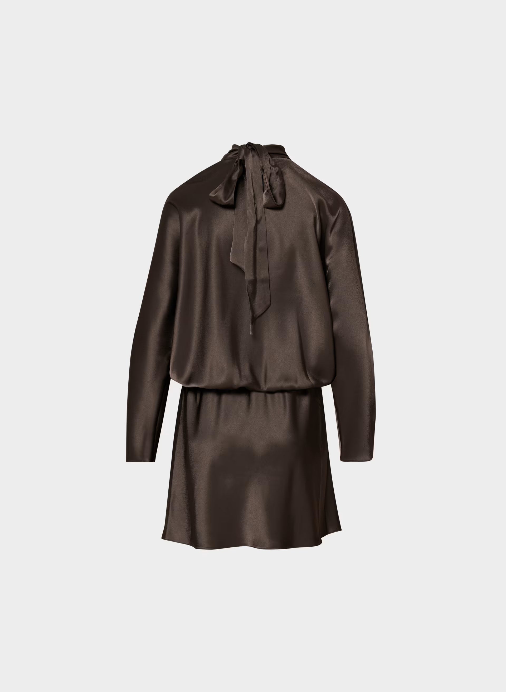 Purview Satin Dress - RICH MOCHA BROWN