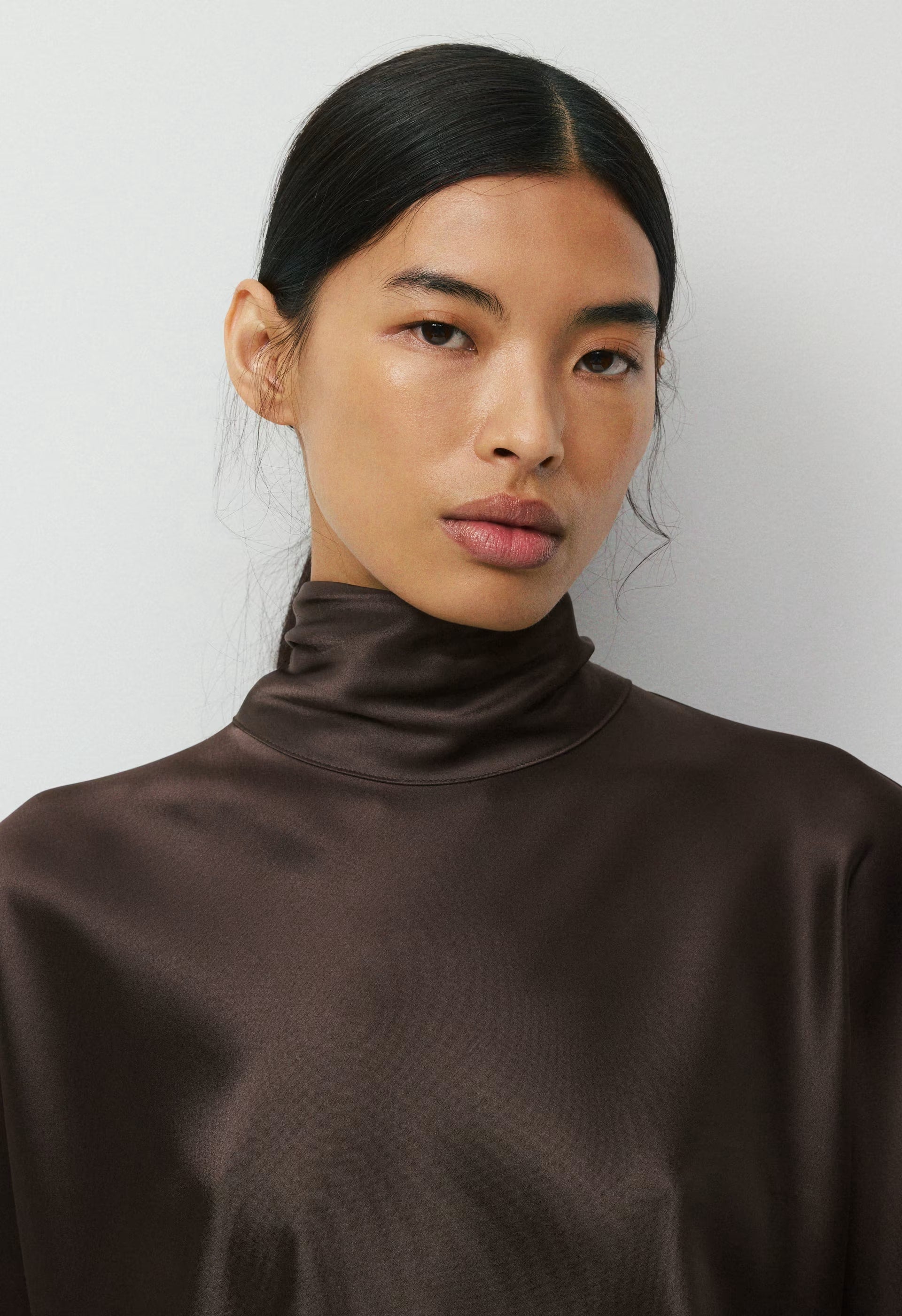 Purview Satin Dress - RICH MOCHA BROWN