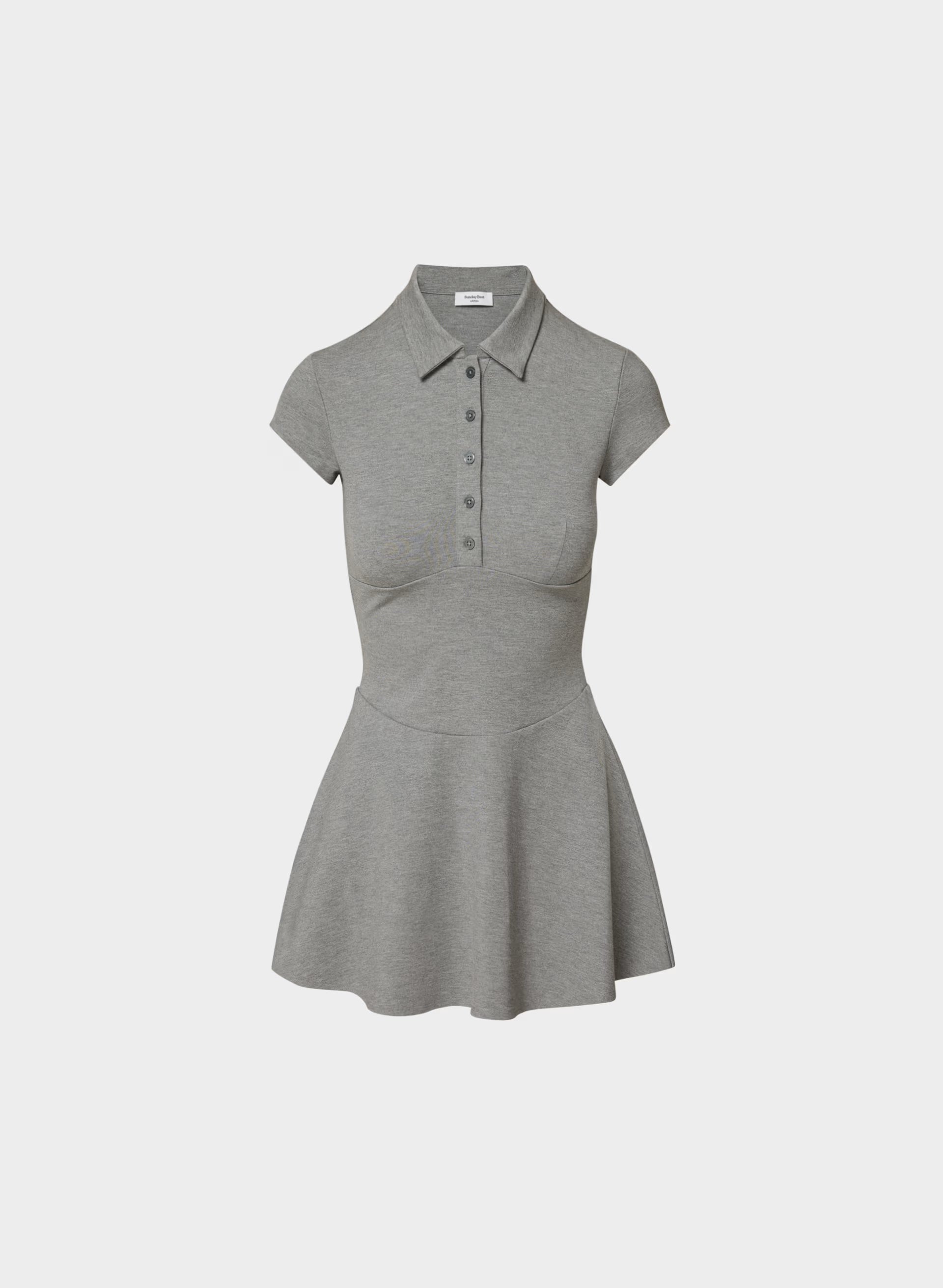 Zooey Polo Dress - HEATHER DARK GREY