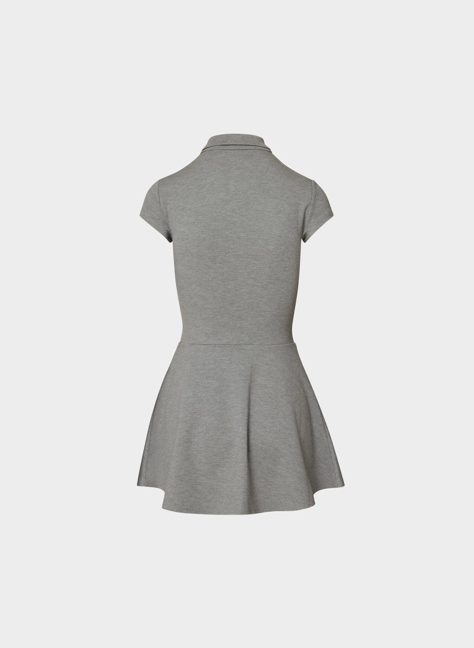 Zooey Polo Dress - HEATHER DARK GREY