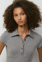Zooey Polo Dress - HEATHER DARK GREY