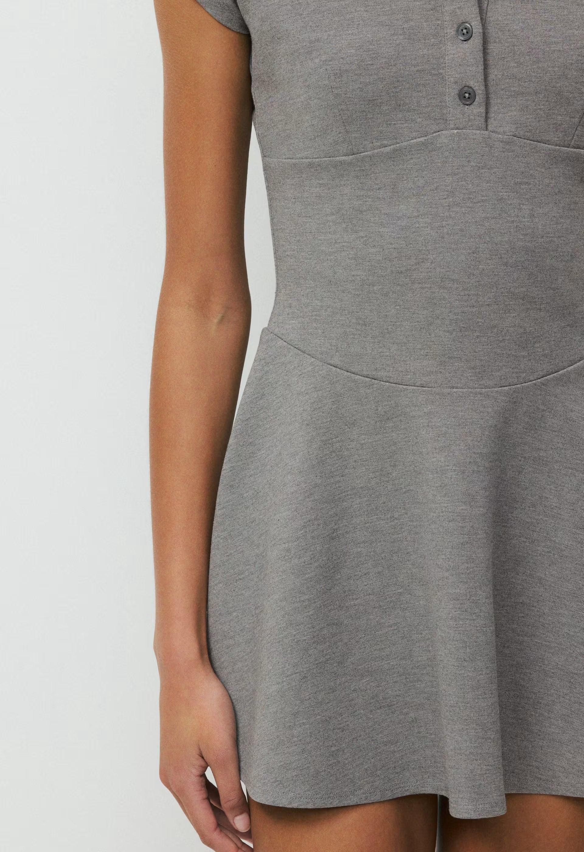 Zooey Polo Dress - HEATHER DARK GREY