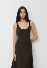 Lane Silk Dress - CC N BROWN/CC NB BROWN