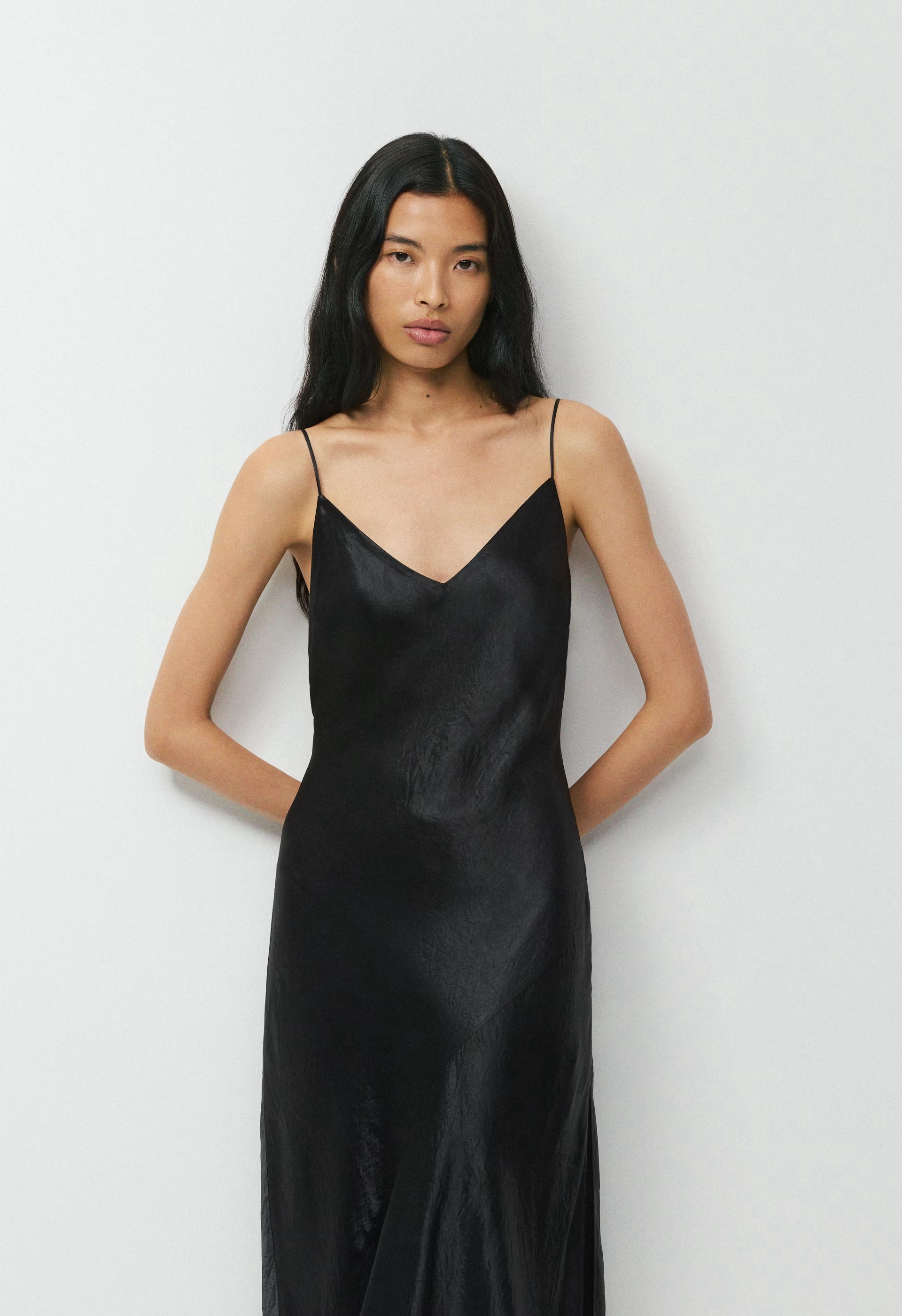 Court Satin Dress - BLACK