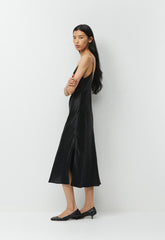 Court Satin Dress - BLACK