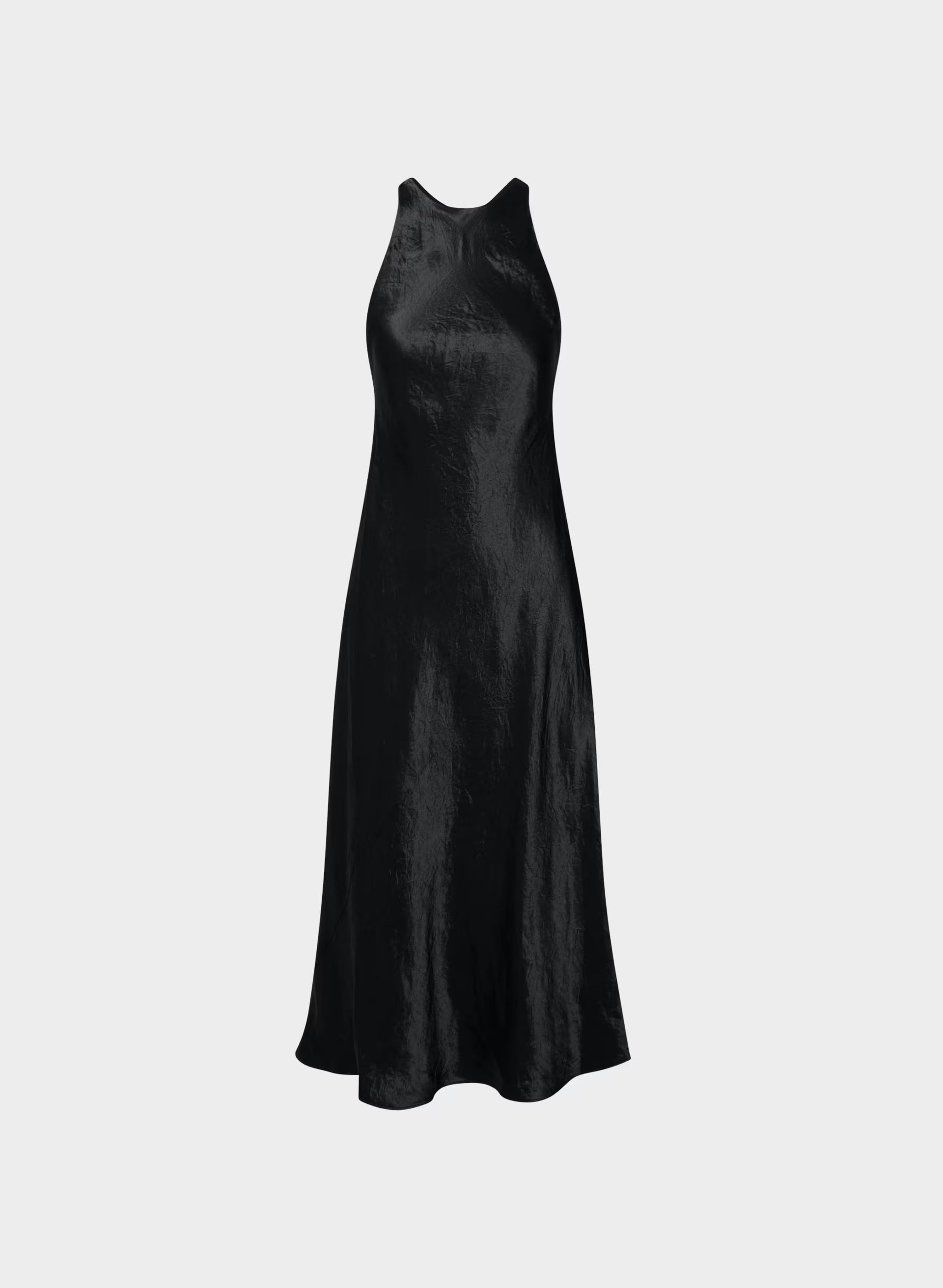 Windswept Satin Dress - BLACK