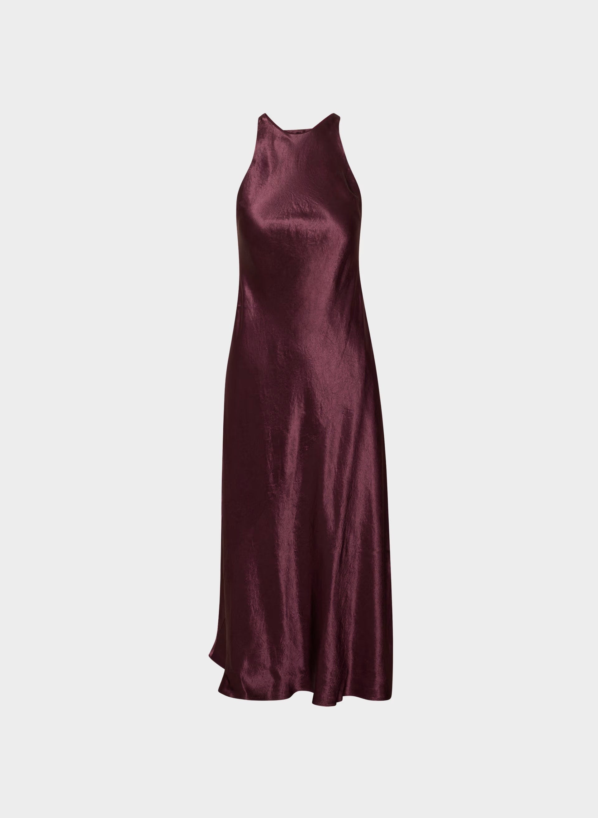 Windswept Satin Dress - GALA PLUM