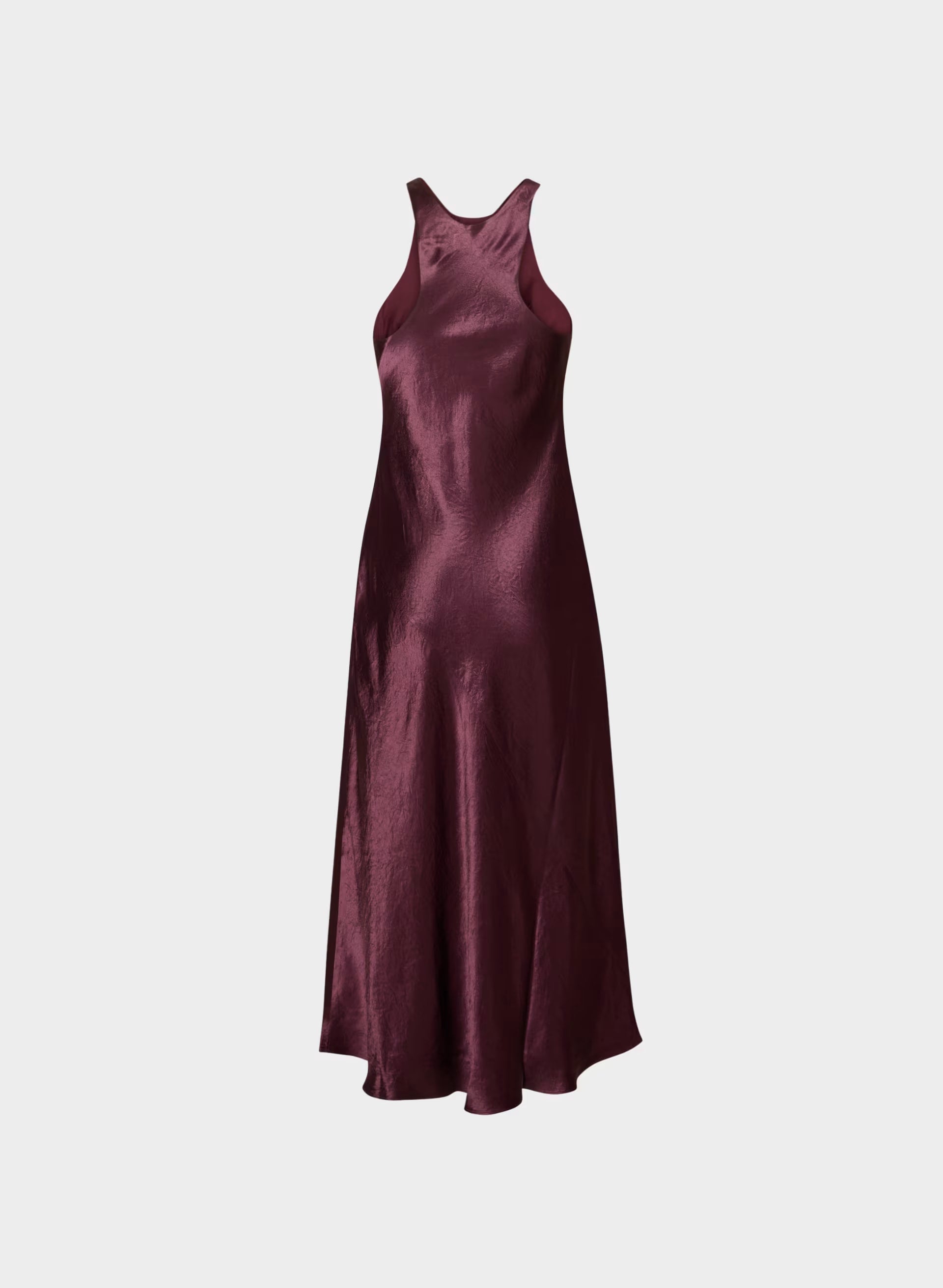 Windswept Satin Dress - GALA PLUM