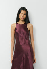 Windswept Satin Dress - GALA PLUM