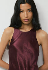 Windswept Satin Dress - GALA PLUM