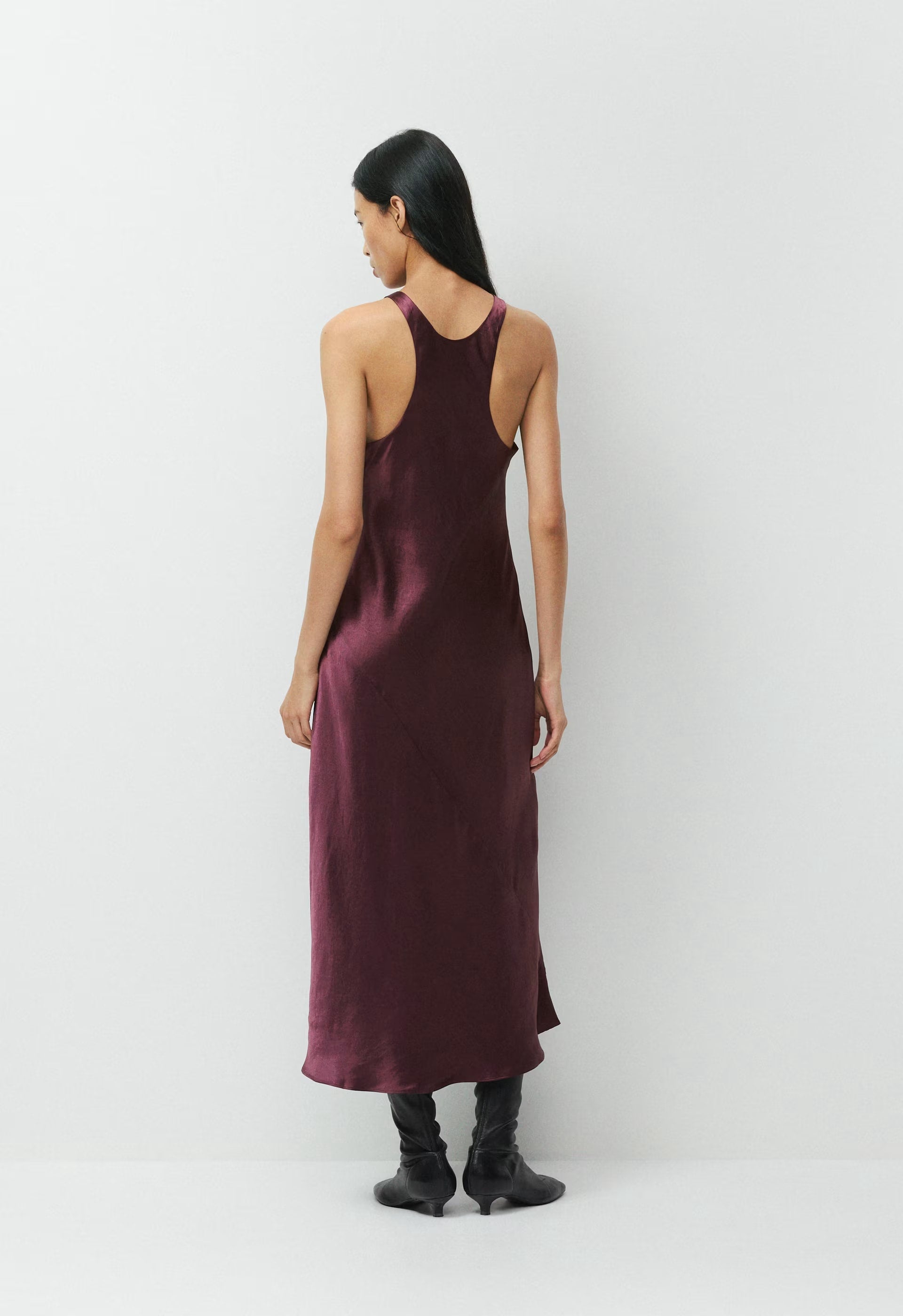 Windswept Satin Dress - GALA PLUM