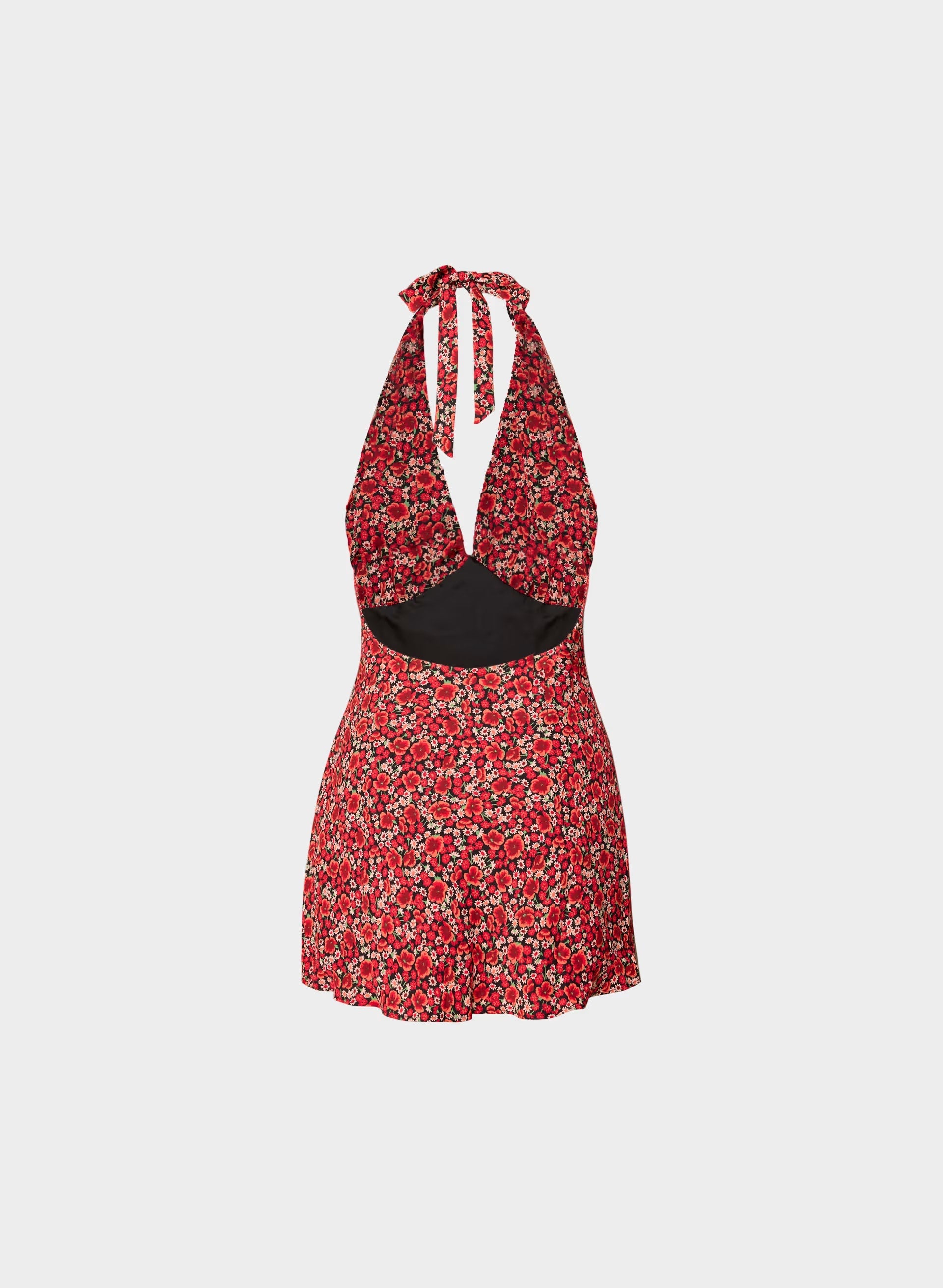Isa Halter Dress - BLACK/RED