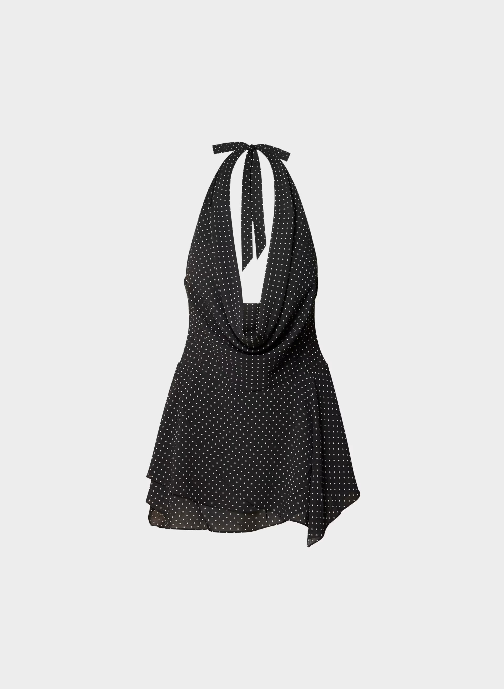 Backstage Halter Dress - BLACK/BIRCH