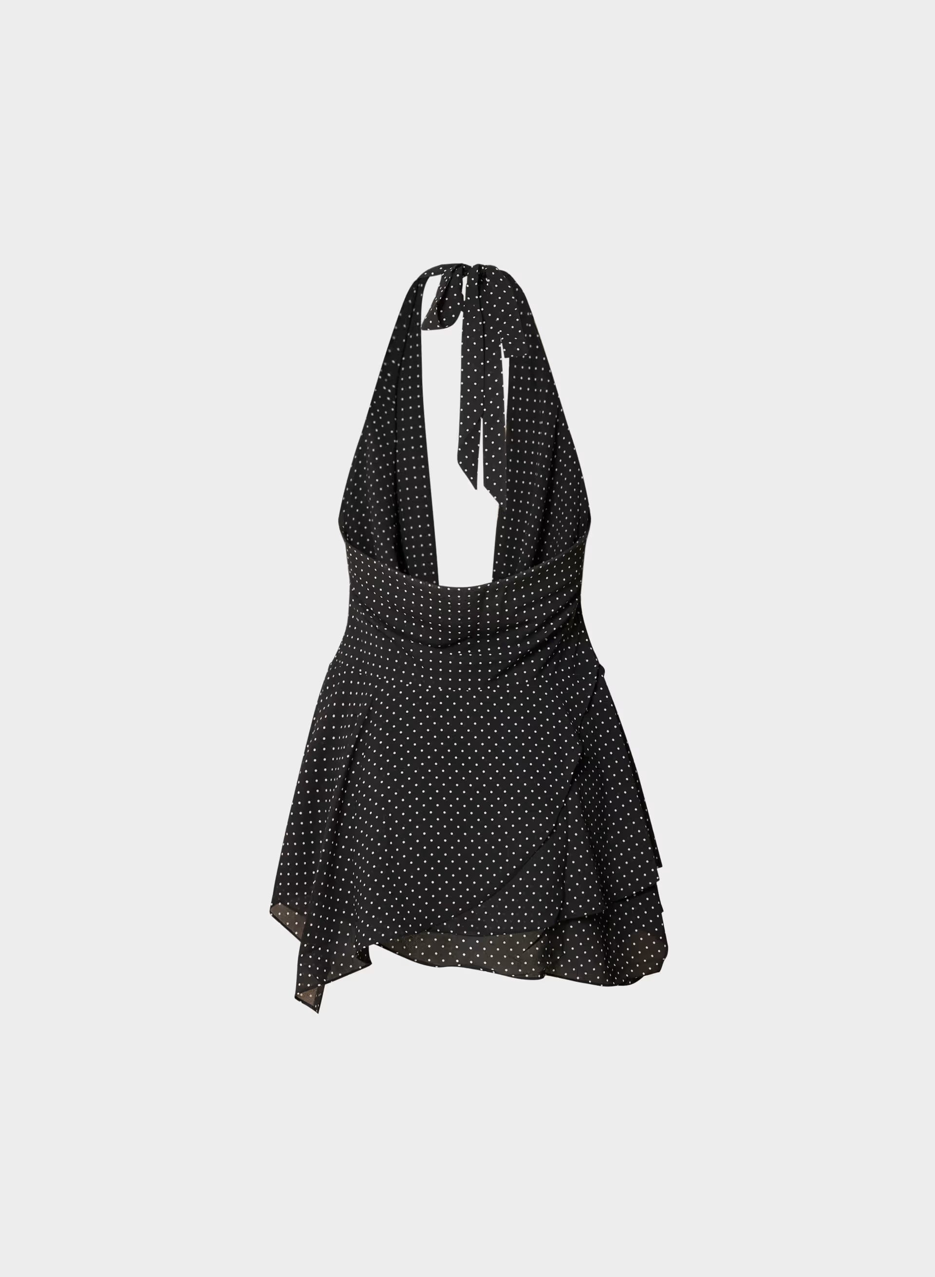 Backstage Halter Dress - BLACK/BIRCH