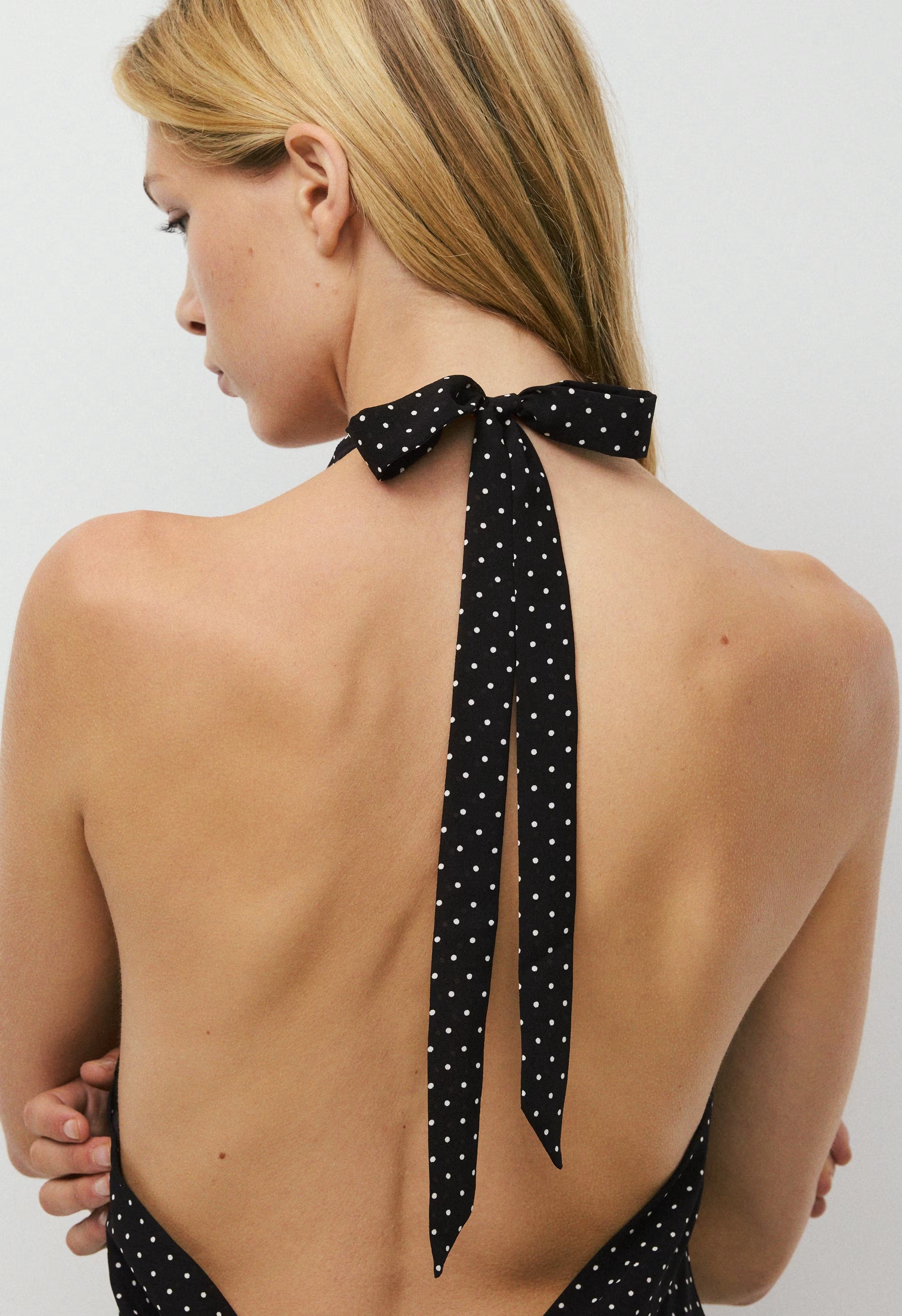 Backstage Halter Dress - BLACK/BIRCH