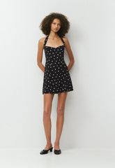 Winnie Halter Dress - BLACK/PINK