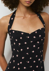 Winnie Halter Dress - BLACK/PINK