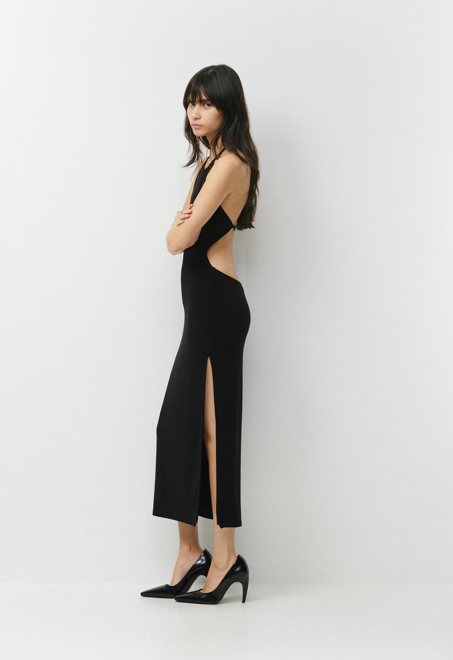 Smooth Matter™ Silhouette Halter Dress - BLACK