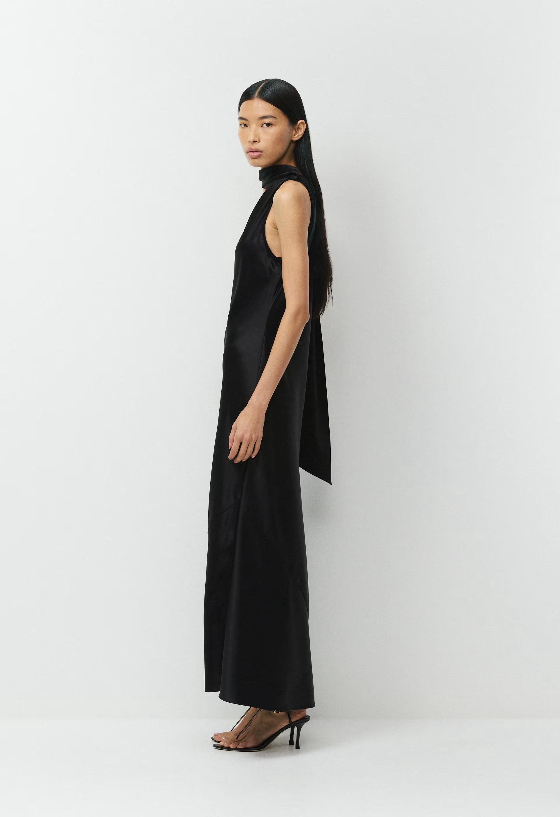 Verve Satin Dress - BLACK