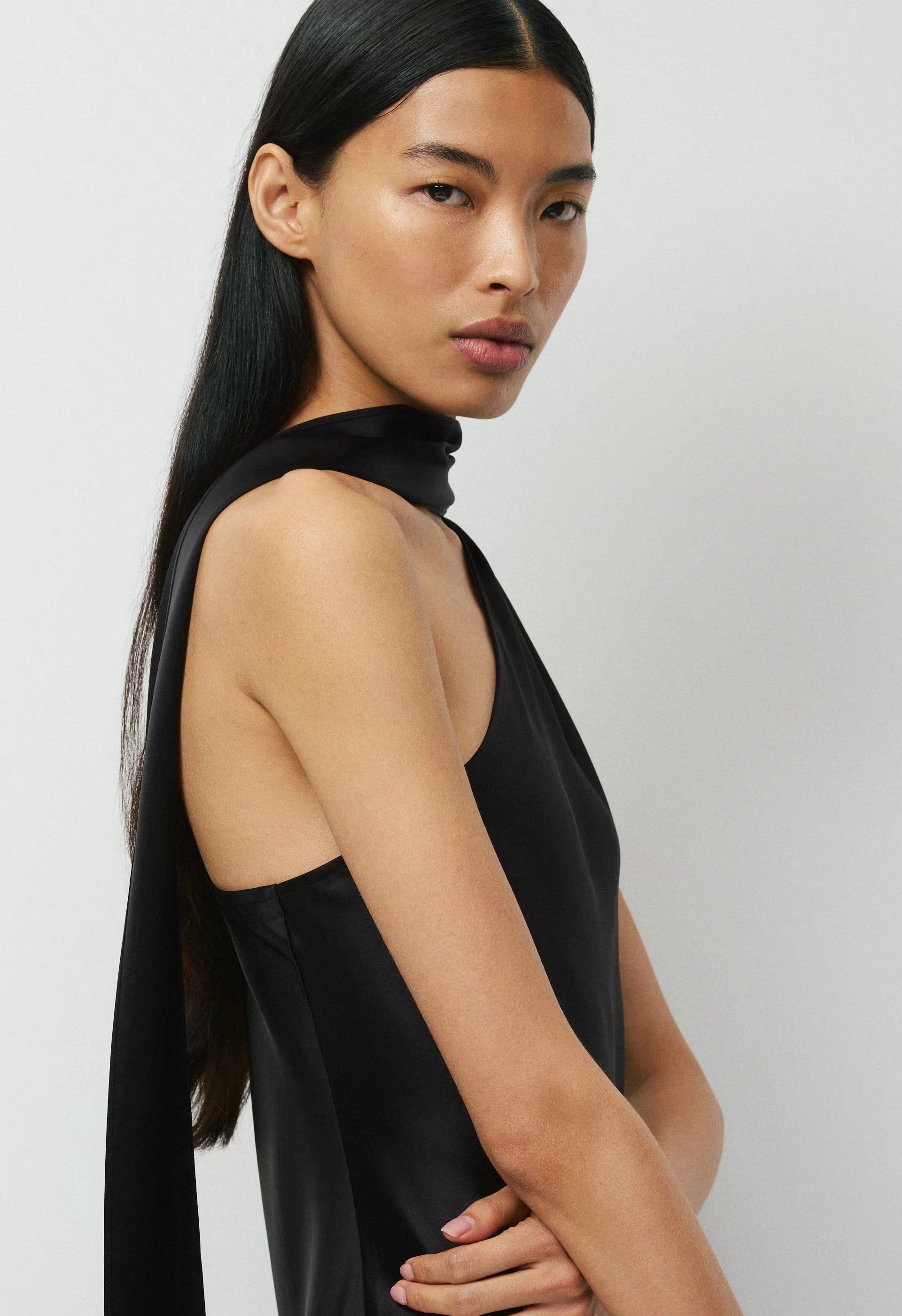 Verve Satin Dress - BLACK