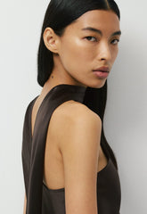 Verve Satin Dress - CACAO NIB BROWN