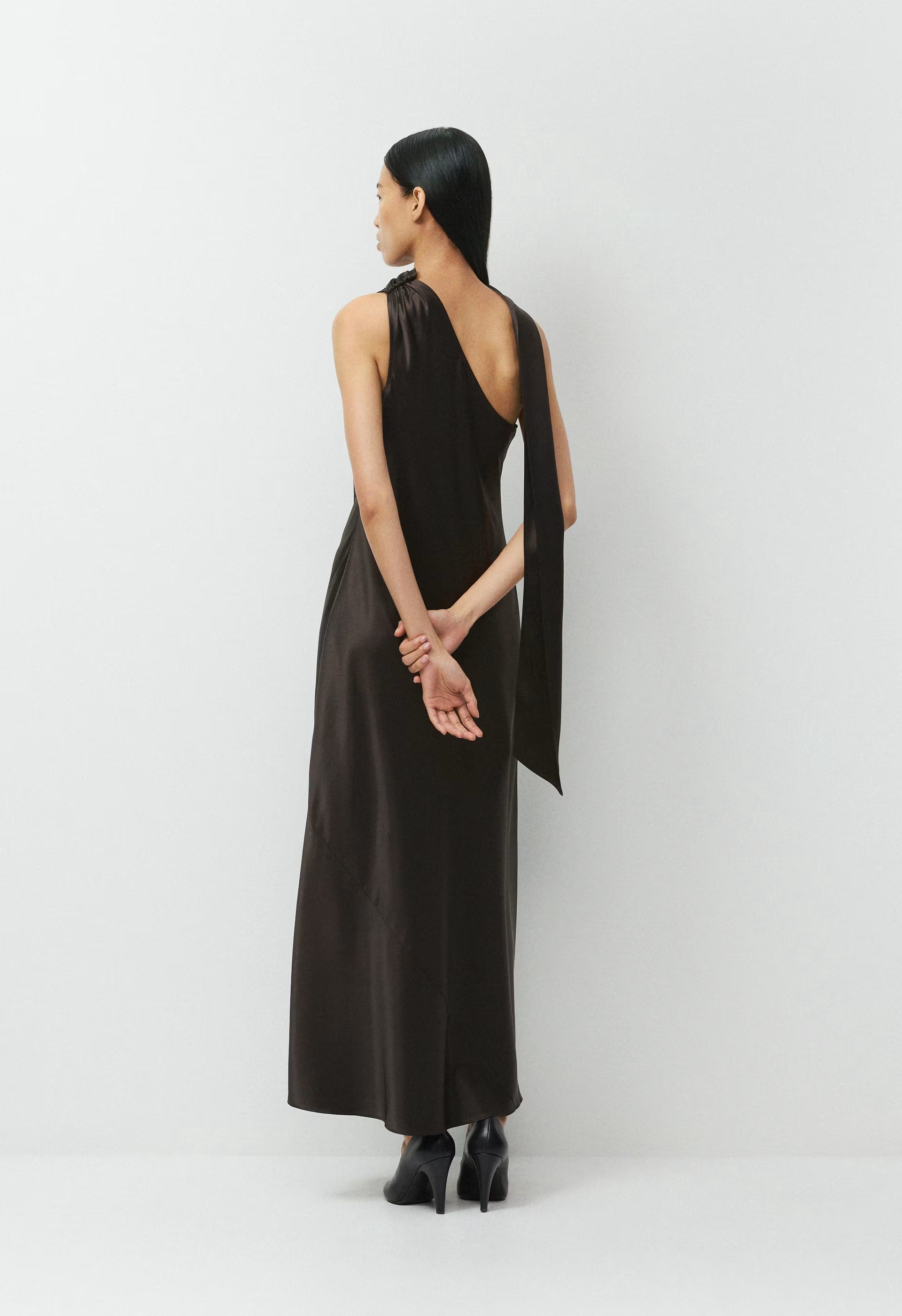 Verve Satin Dress - CACAO NIB BROWN
