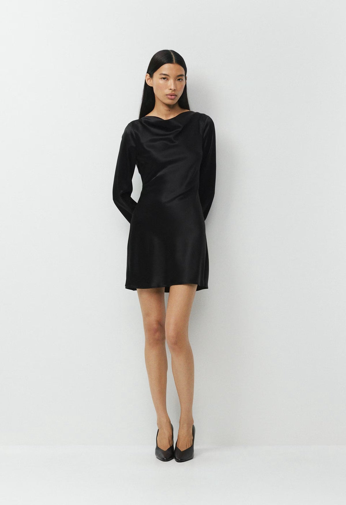 Choreo Satin Dress - BLACK