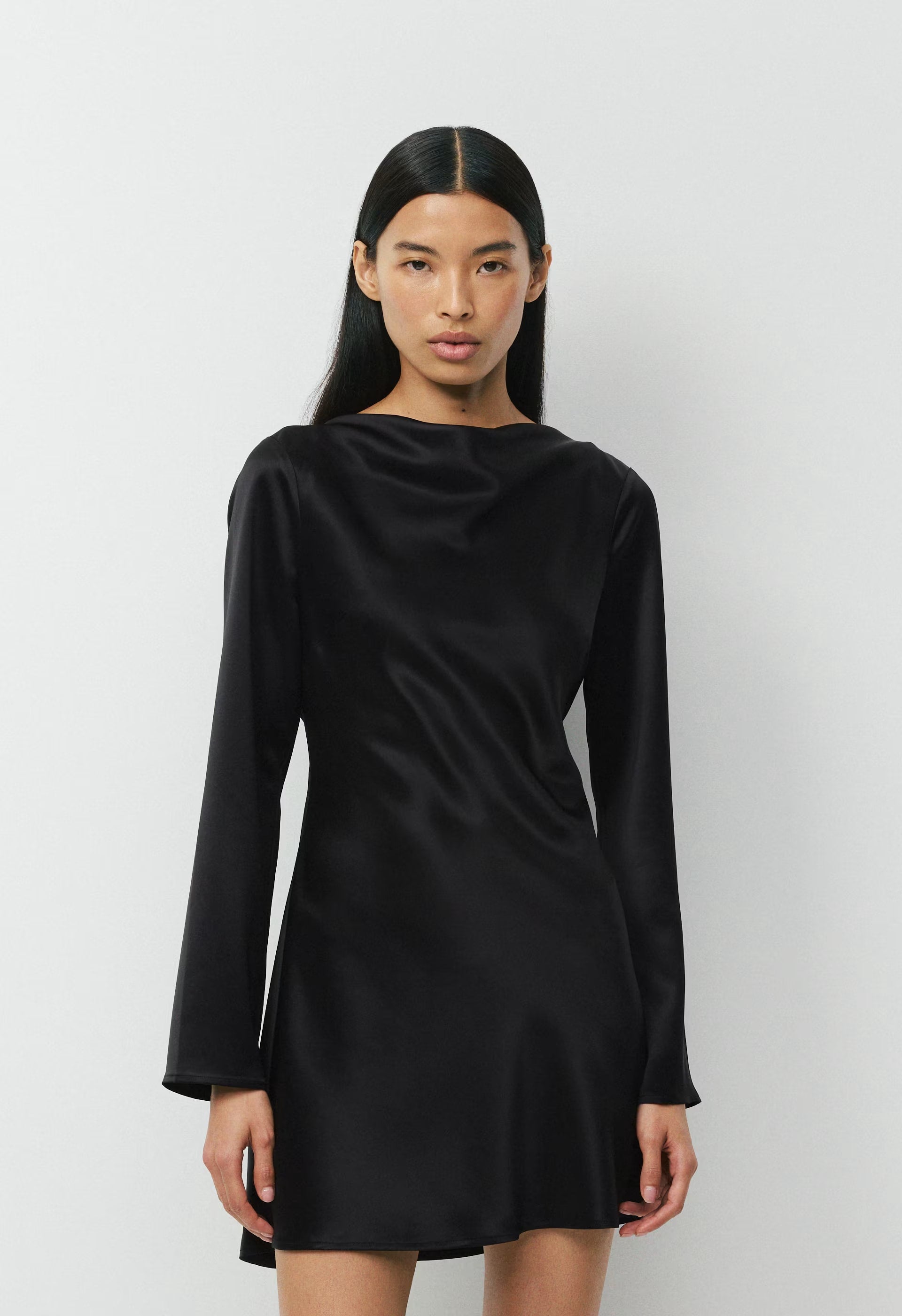 Choreo Satin Dress - BLACK