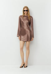 Choreo Satin Dress - DUSTY MAUVE