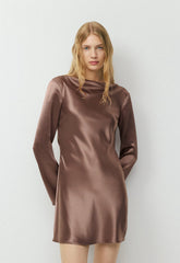 Choreo Satin Dress - DUSTY MAUVE