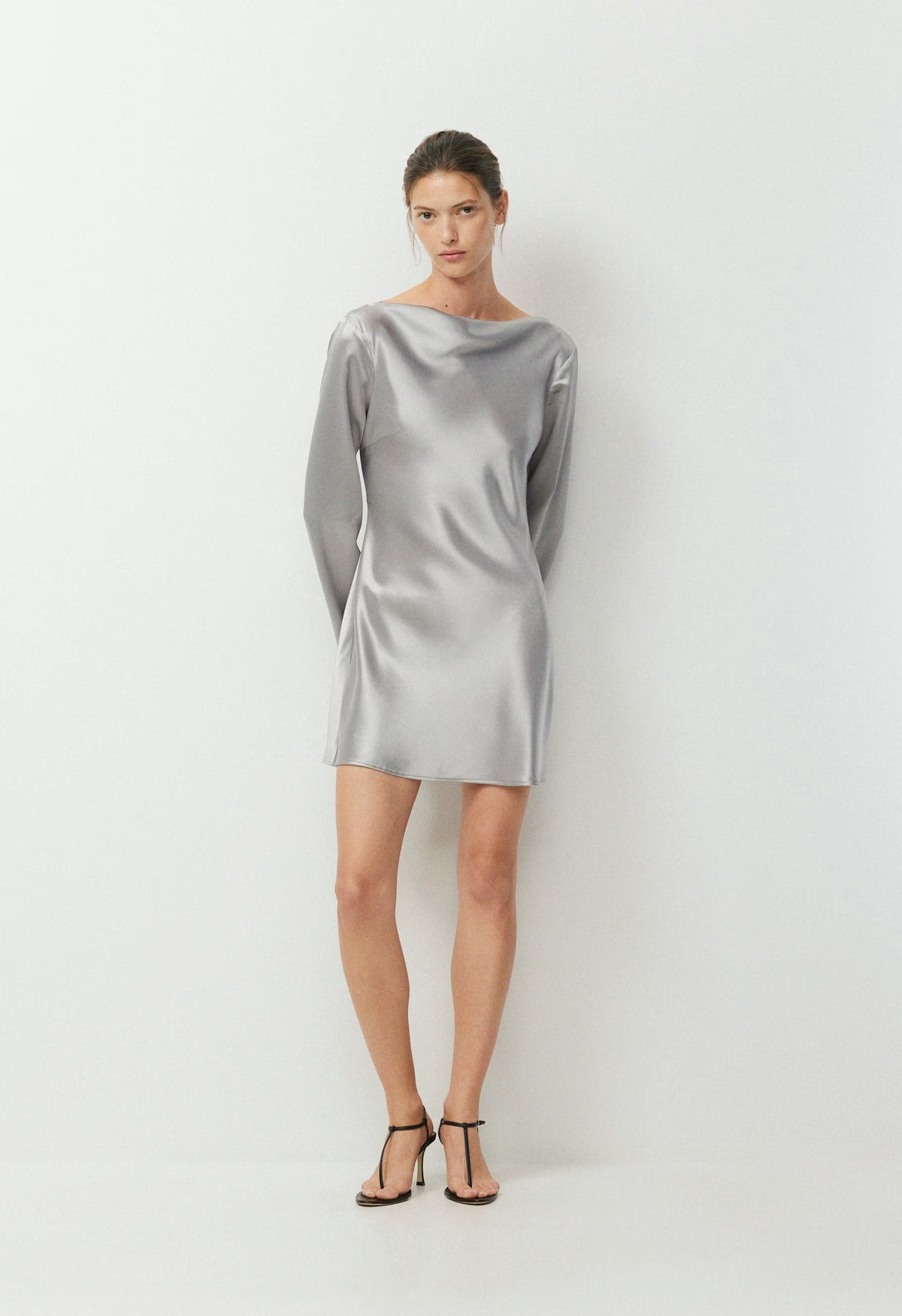 Choreo Satin Dress - MONUMENT GREY