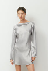 Choreo Satin Dress - MONUMENT GREY