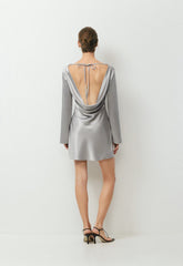 Choreo Satin Dress - MONUMENT GREY