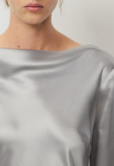 Choreo Satin Dress - MONUMENT GREY