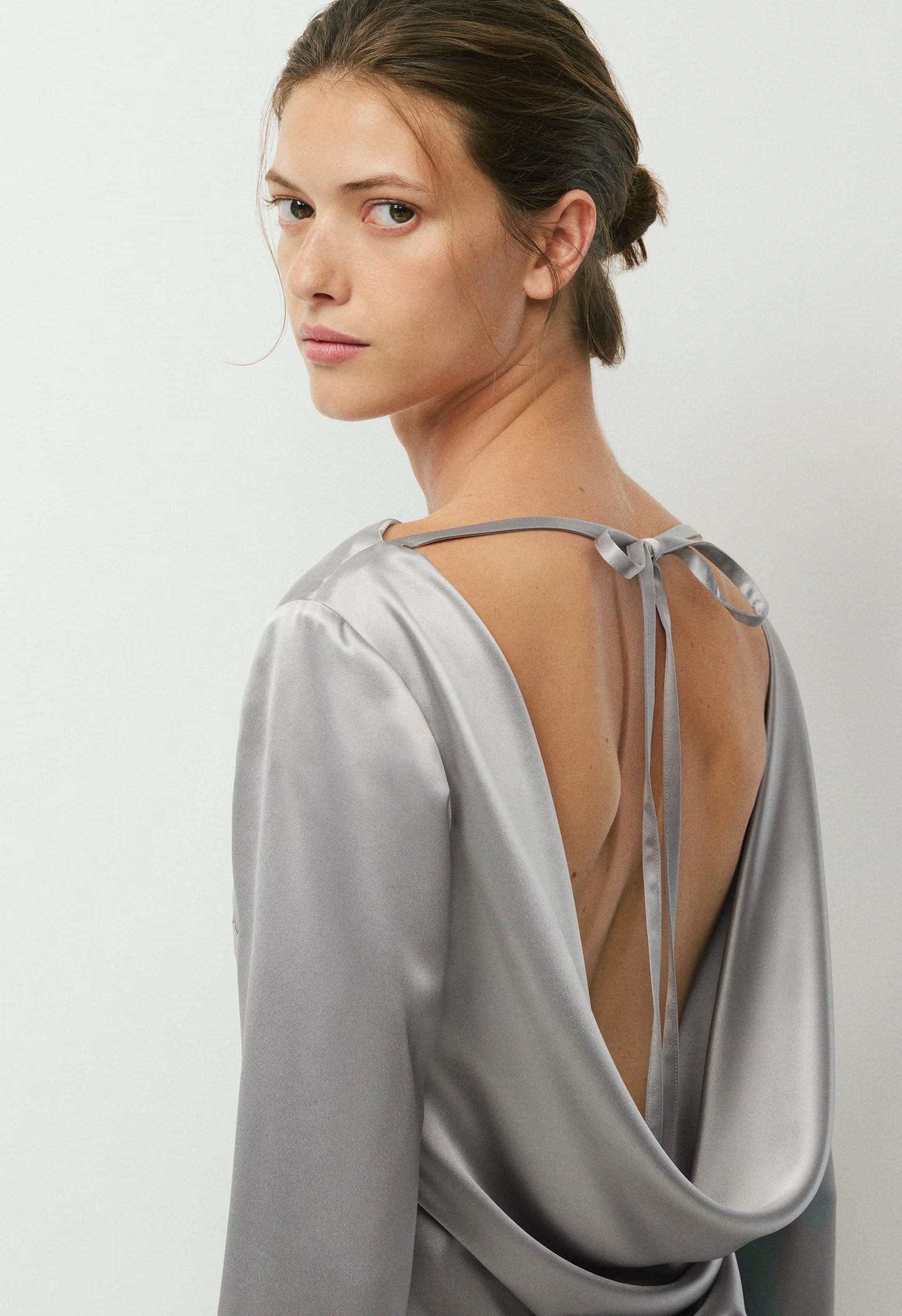 Choreo Satin Dress - MONUMENT GREY