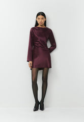 Choreo Satin Dress - GALA PLUM