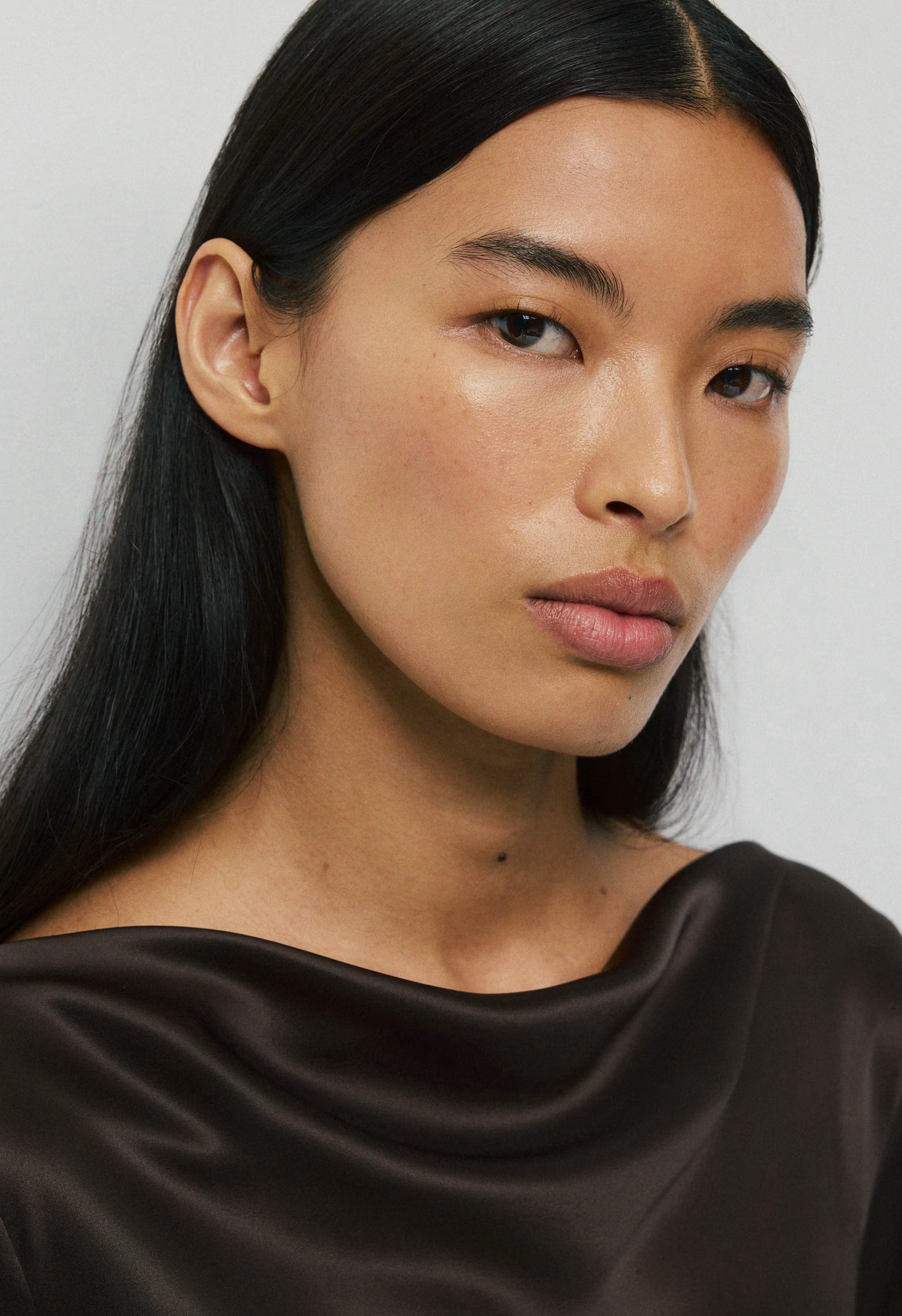 Choreo Satin Dress - CACAO NIB BROWN