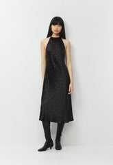 Estate Silk Halter Dress - BLK/BLU MIRAGE