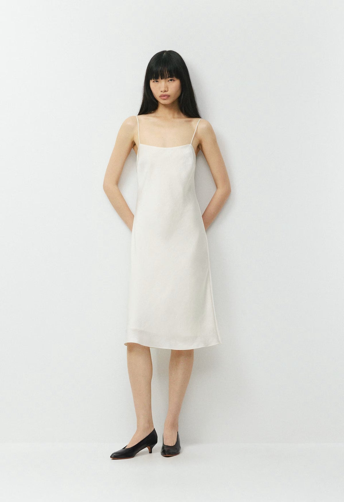 Fresca Satin Cami Dress - LIGHT BIRCH