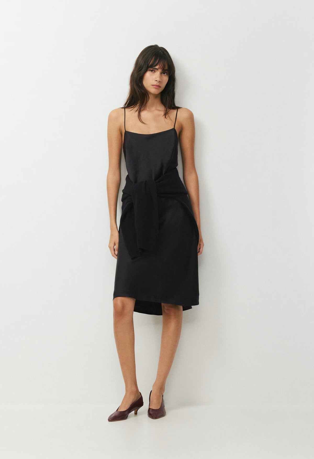 Fresca Satin Cami Dress - BLACK