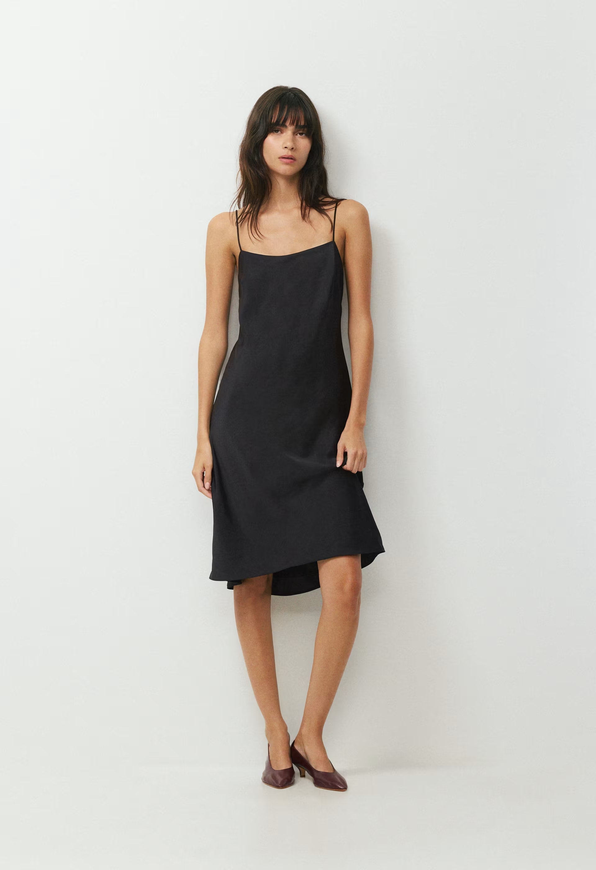 Fresca Satin Cami Dress - BLACK