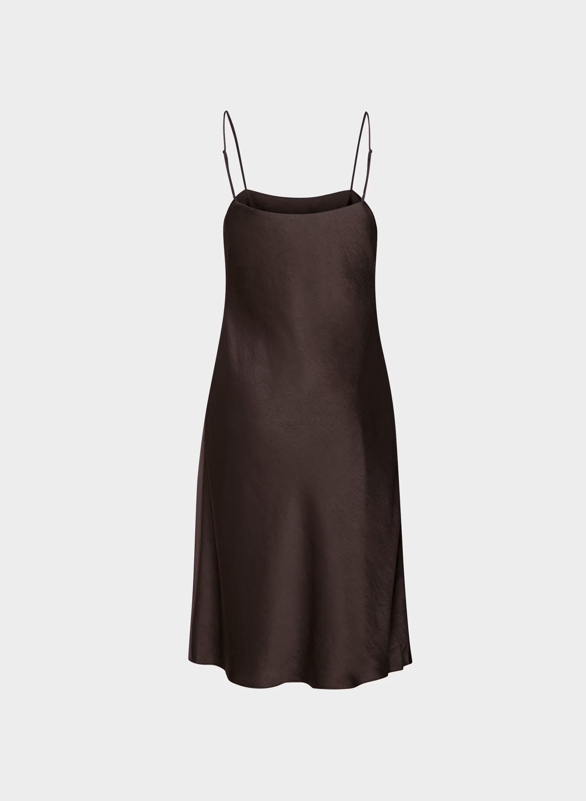 Fresca Satin Cami Dress - RICH MOCHA BROWN