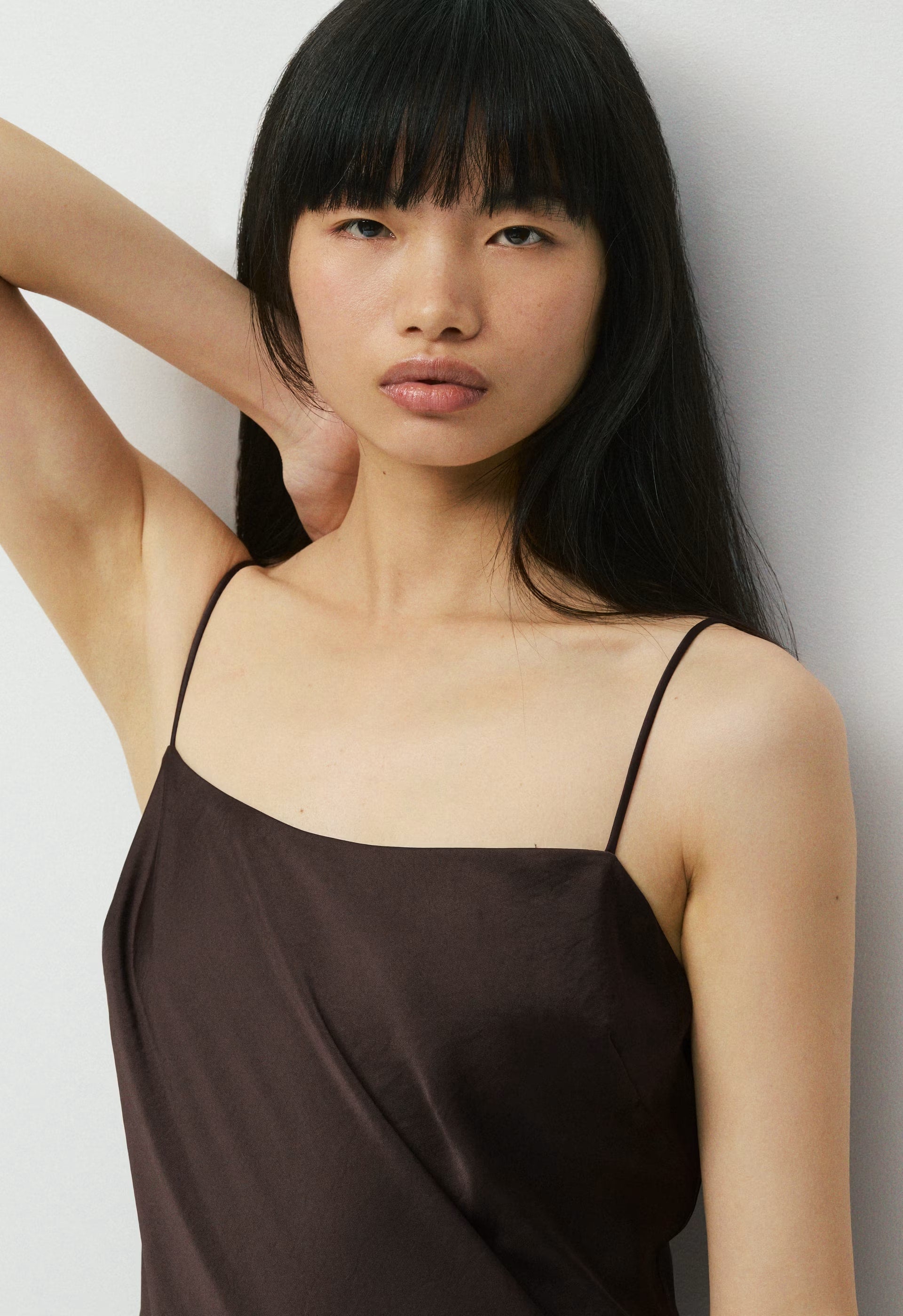 Fresca Satin Cami Dress - RICH MOCHA BROWN