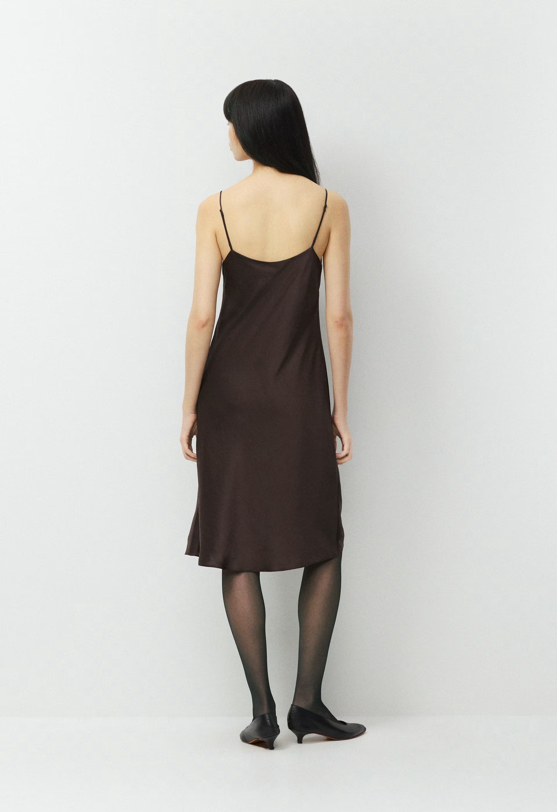 Fresca Satin Cami Dress - RICH MOCHA BROWN